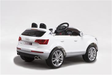 Audi Q7 Hvid Elbil til Børn 12V m/2.4G fjernbetjening, Gummihjul-13