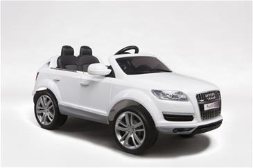 Audi Q7 Hvid Elbil til Børn 12V m/2.4G fjernbetjening, Gummihjul-5