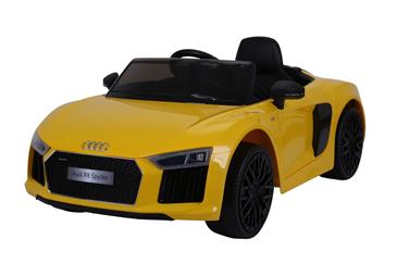 Audi R8 Spyder Gul Elbil til Børn 12V m/2.4G fjernbetjening, Gummihjul-2