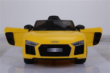 Audi R8 Spyder Gul Elbil til Børn 12V m/2.4G fjernbetjening, Gummihjul-3