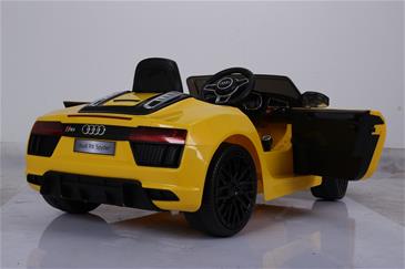 Audi R8 Spyder Gul Elbil til Børn 12V m/2.4G fjernbetjening, Gummihjul-6