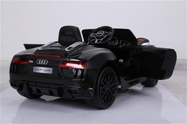 Audi R8 Spyder Sort Elbil til Børn 12V m/2.4G fjernbetjening, Gummihjul-7