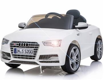 Audi S5 Cabriolet ELBil 12V Hvid m/2.4G fjernbetjening, Gummihjul