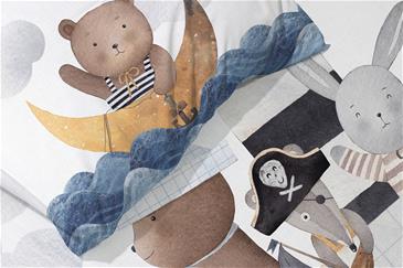 Baby Bamser på båd Junior Sengetøj 100x135 cm-3