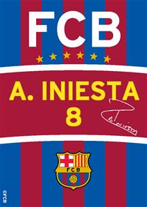 Barcelona 09 A. Iniesta tæppe 133x95
