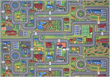 Bil Legetæppe Playcity 140 x 200 cm