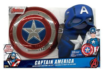 Captain America udklædningsTop + Skjold, 4-7 år-2