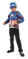 Captain America Deluxe Top udklædningssæt, 4-7 år