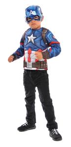 Captain America Deluxe Top udklædningssæt, 4-7 år