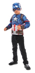 Captain America Deluxe Top udklædningssæt, 4-7 år