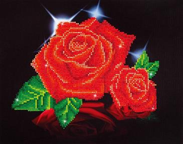 Diamond Dotz 28 x 35 cm - Rød rose