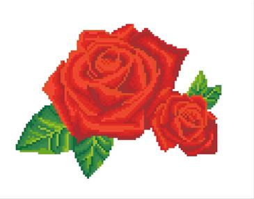 Diamond Dotz 28 x 35 cm - Rød rose-3