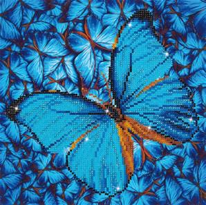 Diamond Dotz 30 x 30 cm - Sommerfugl blå