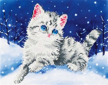 Diamond Dotz 35 x 27 cm - Kattekilling i sne