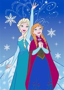Disney Frost Anna og Elsa Lys Tæppe til børn 04 - 95 x 133 cm