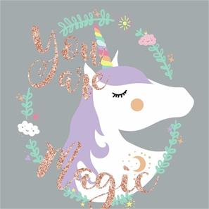 Enhjørning / Unicorn ''You are Magic'' Gigant Wallsticker med glitter-4