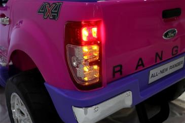 Ford Ranger F650 4x4 12v Pink m/4x12V + Gummihjul + fjernb-11
