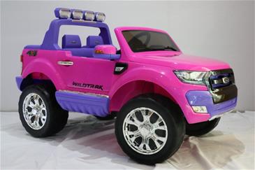 Ford Ranger F650 4x4 12v Pink m/4x12V + Gummihjul + fjernb-13