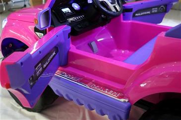 Ford Ranger F650 4x4 12v Pink m/4x12V + Gummihjul + fjernb-15