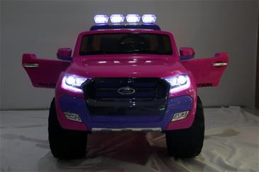 Ford Ranger F650 4x4 12v Pink m/4x12V + Gummihjul + fjernb-5