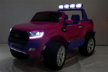 Ford Ranger F650 4x4 12v Pink m/4x12V + Gummihjul + fjernb-6