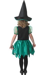 Grøn Edderkop Heks Halloween udklædning til børn-2