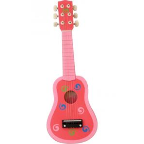 Guitar til børn m. 6 strenge - Pink