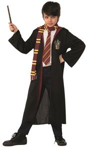 HARRY Potter GRIFFINDOR Kostume med  tryllestav, tørklæde og slips 4-10 år-2