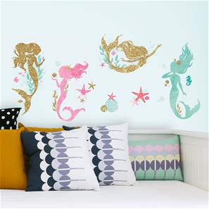 Havfrue glitter wallstickers-3