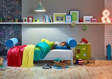 HelloHome S-Bed 2-i-1 Sofa og Seng, Blå (190cm)-7