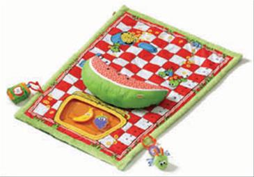 Infantino Baby Aktivitetstæppe - Picnic Tummy Time Mat (fra 0 mdr)-2