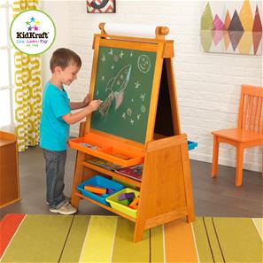KidKraft Honey Grand Staffeli til børn m/Opbevaring -2