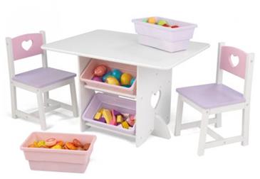 Kidkraft Hjerte Legebord med 2 stole-3