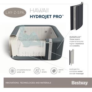  Lay-Z Spabad 180 x 180 x 71cm Hawaii HydroJet Pro (Dansk model)-15