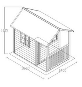 Legehus Træ med terrasse, MegaLeg-10