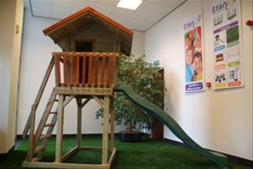 Legehus Wood2Play Høj m/rutsjebane-10