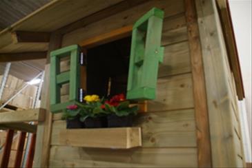 Legehus Wood2Play Høj m/rutsjebane-12