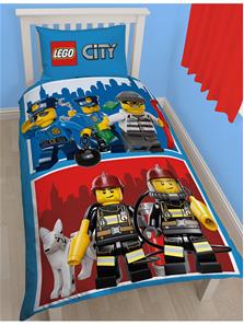 Lego City Heroes 2i1 Sengetøj (100 procent bomuld!)