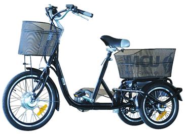 MCU EL-Cykel Trehjulet m/3 gear, Sort