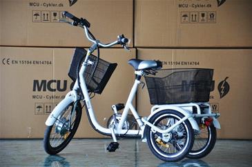 MCU EL-Cykel Trehjulet m/3  gear , Hvid-3