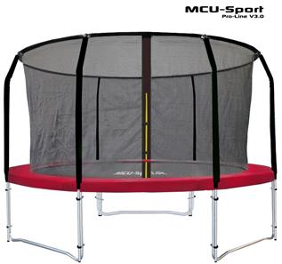 MCU-Sport Pro-line 3,05m Rød Trampolin V3.0 + Pro sikkerhedsnet