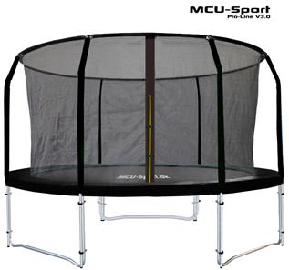 MCU-Sport Pro-line 3,05m Sort Trampolin V3.0 + Pro sikkerhedsnet