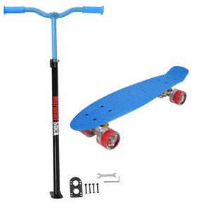Maronad Retro Minicruiser Skateboard + Maronad Stick Blå-2