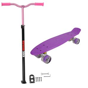   MCU-Sport LED Skateboard + Maronad Stick Lilla/Pink-2