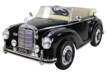 Mercedes Benz 300S til børn 12V m/2.4G Fjernbetjening, Radio og gummihjul