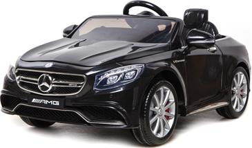 Mercedes S63 AMG til Børn 12V m/2.4G fjernbetjening og Gummihjul Sort