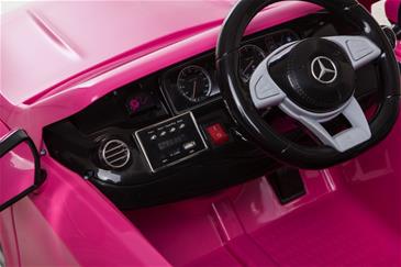 Mercedes S63 AMG til Børn 12V m/2.4G fjernbetjening og Gummihjul Pink-12