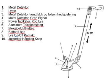 Metaldetektor til børn med lys og lyd-4