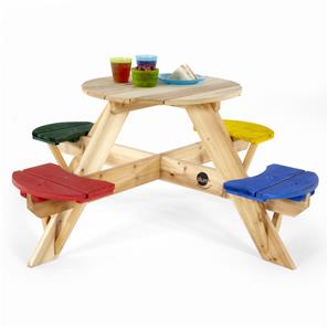 Plum Træ Børne Havebord med farvet sæder-2
