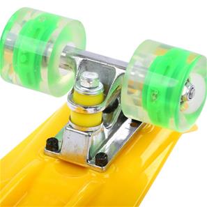  Maronad Retro Minicruiser Skateboard  m/LED Lys og ABEC7, Gul-6